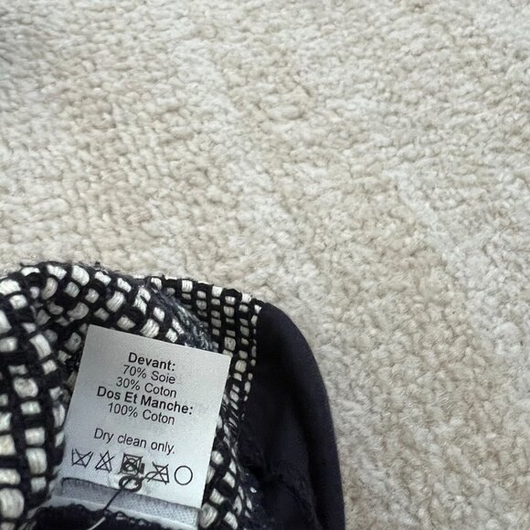 J. Crew Silk Cotton Tweed Front Short Sleeve Blouse Top L - Picture 11 of 11